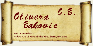 Olivera Baković vizit kartica